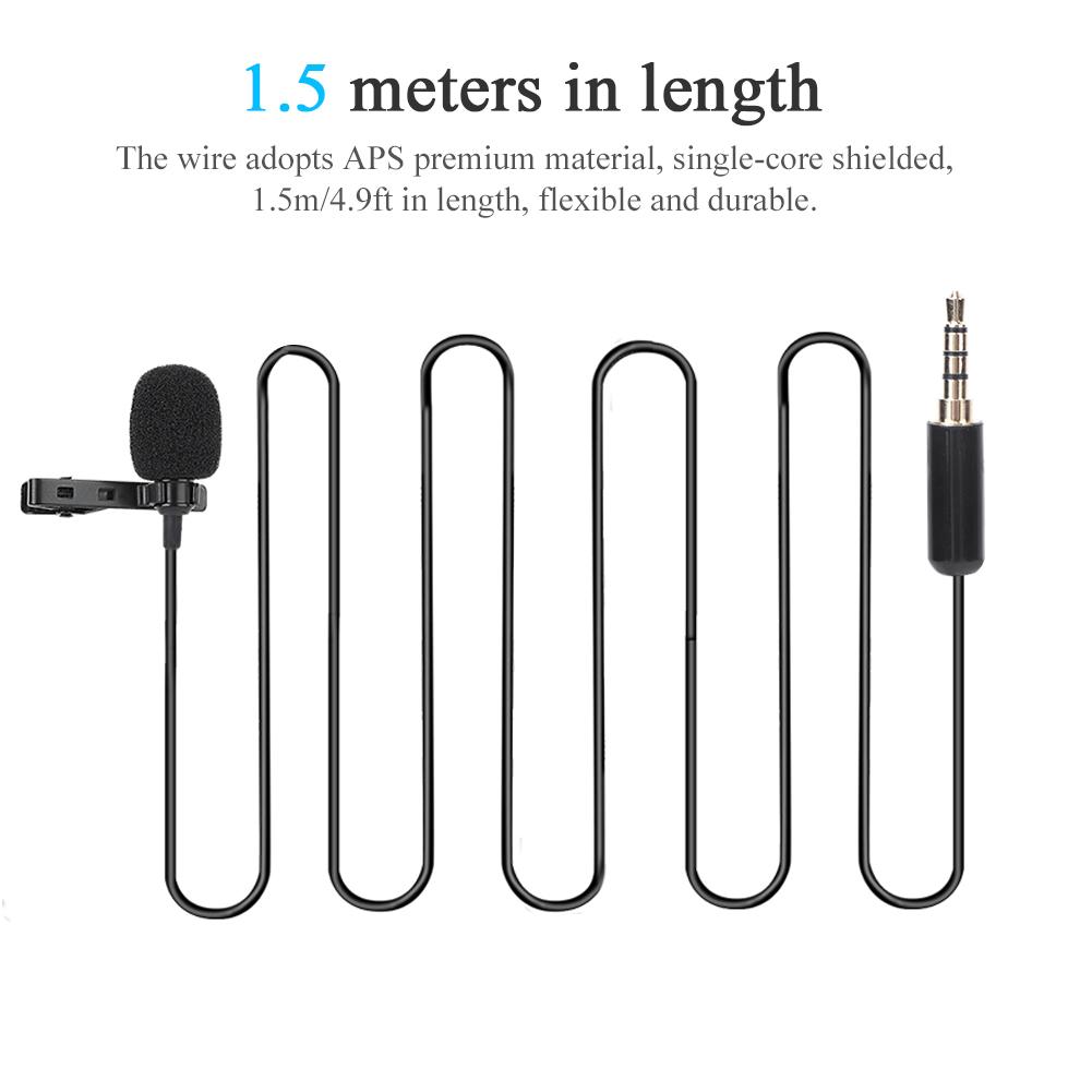Mini Portable Collar Clip Interview Recording Microphone Mic for Mobile Phone