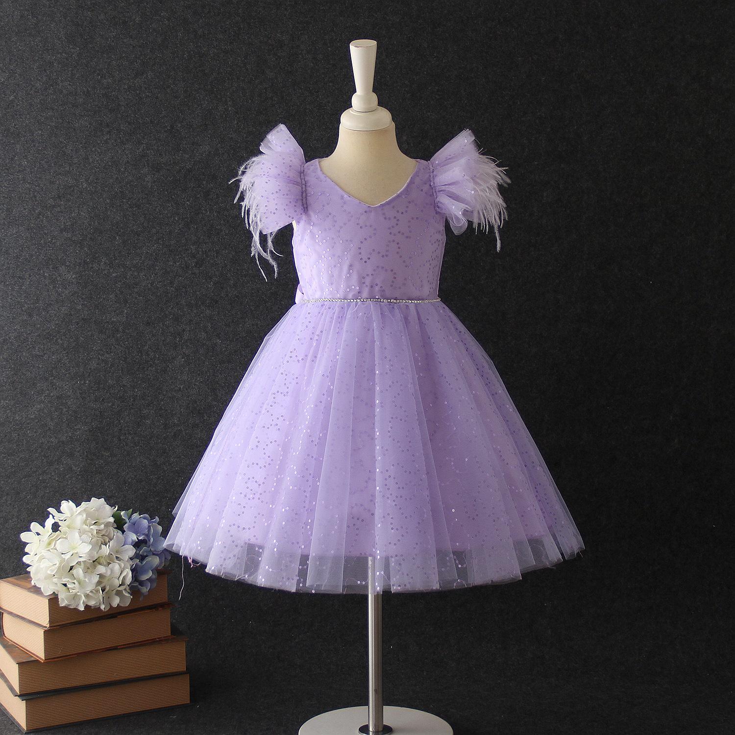 

Children s Princess Flower Girl Dress for Performances & Parties 140 cm фіолетовий