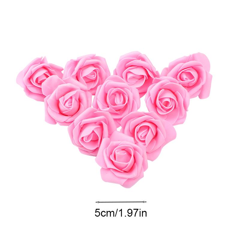20/50Pcs 5cm Foam Rose Head Artificial Teddy Bear Roses Flower Handmade DIY Gift Decoration Wedding Party Christmas Home Decor