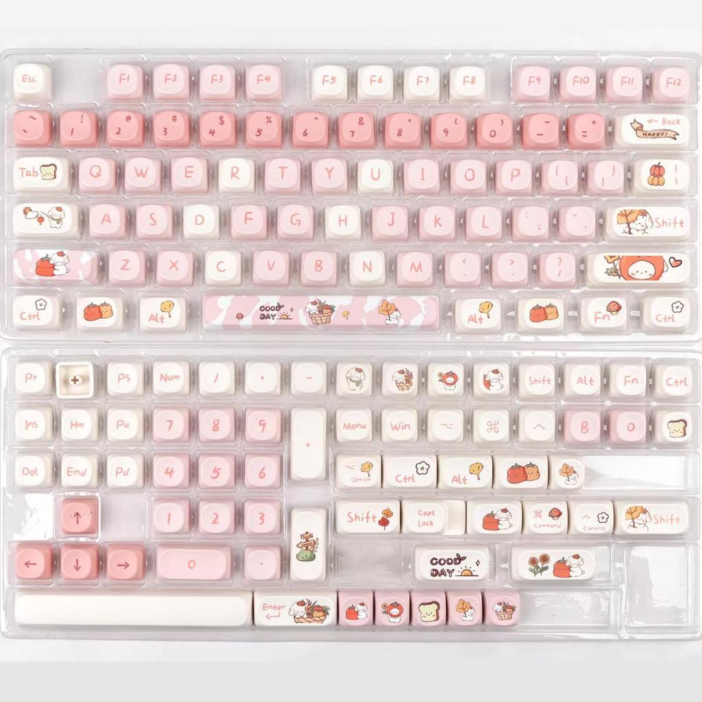 Autumn Puppy Cartoon Keycaps - High-Quality, Cute, Compatible for Girls' Cross Switch DIY Computer Accessories