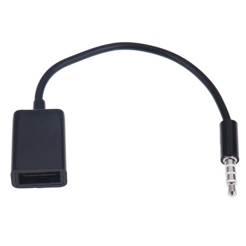 Jack audio Aux maschio da 3,5 mm per cavo convertitore USB 2.0 femmina per auto Mp3
