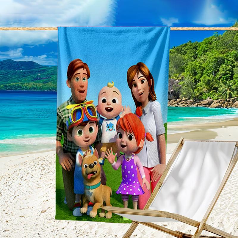 Ultra-Soft Beach Towel with Cocomelon Theme,Ideal for Pool - Camping, Diving - Perfect Travel Essential, Vibrant Beach Towel.