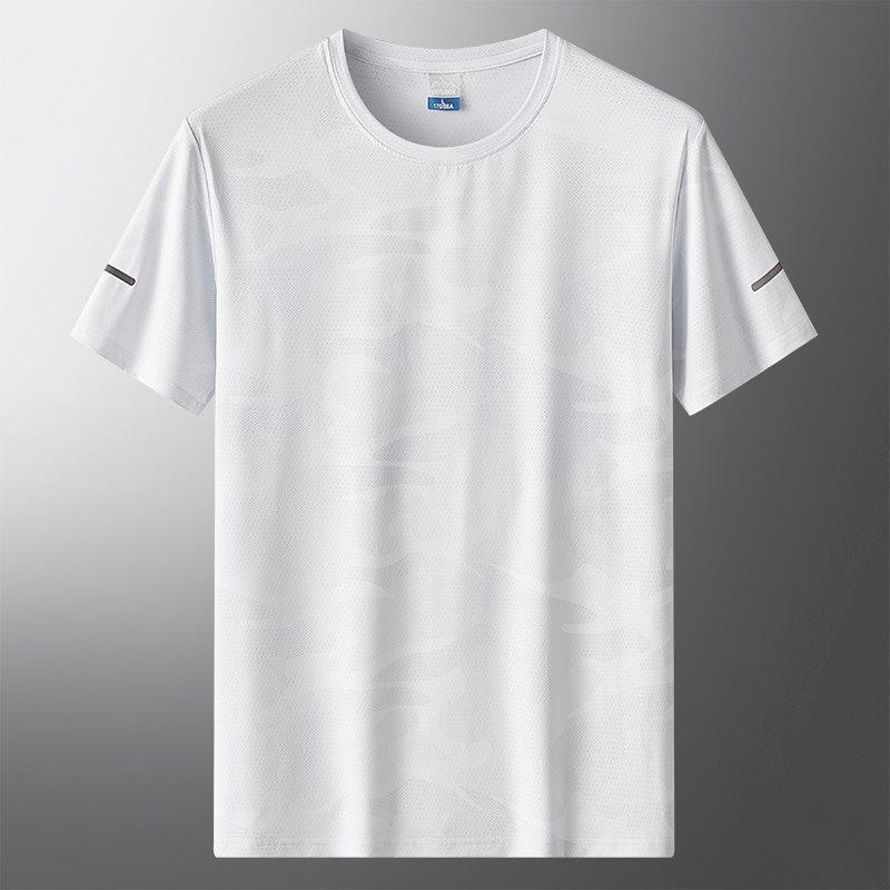Herren Outdoor Sommer Eisseide Schnelltrocknendes Kurzarm-T-Shirt: Leichte Sport- und Freizeit-Fitnessbekleidung