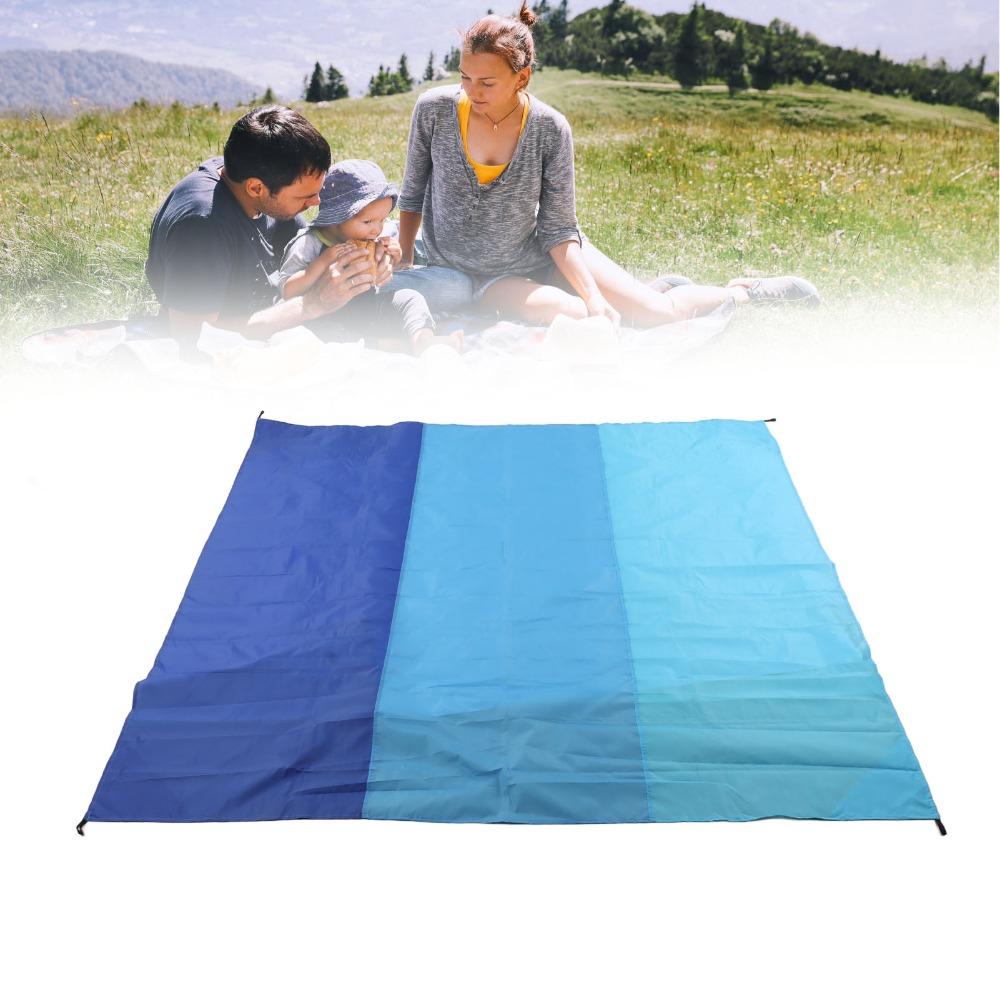 Blue Beach Blanket Sandproof Waterproof Camping Blanket Lightweight Outdoor Mat  Outdoor Gatherings
