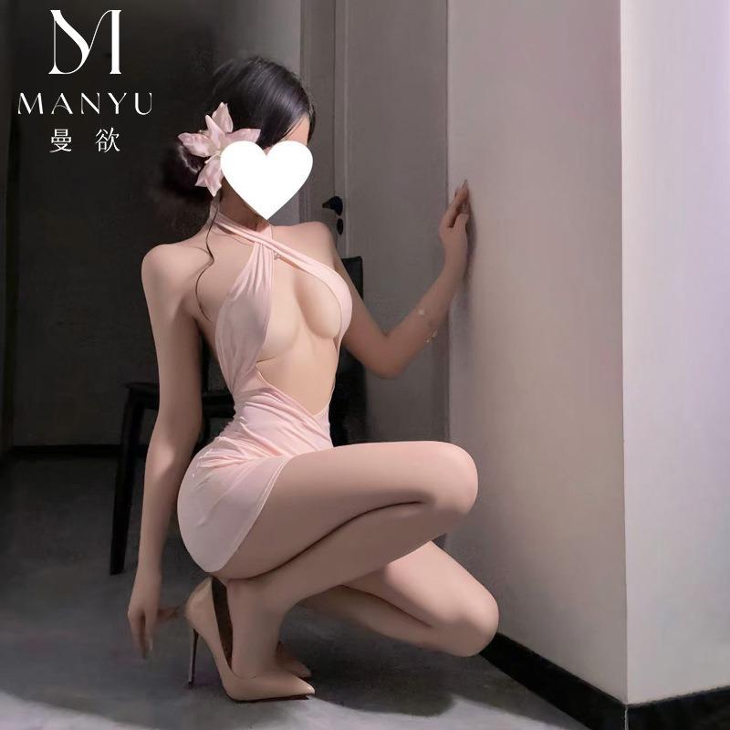 Open chest seduction dress pajamas passion fun underwear sexy perspective hip wrap secretary uniform sexy backless