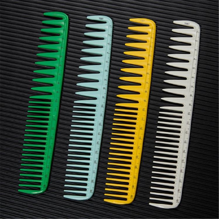 Green Hair Comb for Women Japanese Style Combs with Measurement Scale Wide Teeth