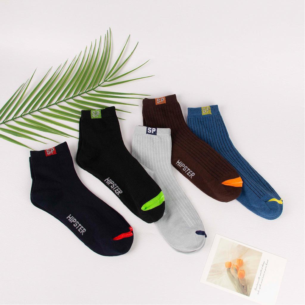 Men's Summer Leisure Business Letter Jacquard Medium Tube Cotton Socks