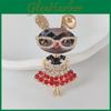 Animal Brooch Retro Style Alloy Modern Cartoon Glasses Bunny Cute Jewelry For Women