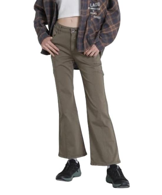 

AVIREX Limited Edition SATIN FLARE STRETCH PANTS Women s M 310 Olive 783-4910604