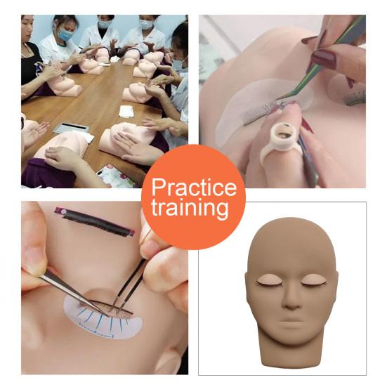 Wimpern-Mannequin-Kopf simuliert mit abnehmbaren Augenlidern Multifunktionale Übungskopf-Modell-Make-up-Versorgung für falsche Wimpernverlängerungen