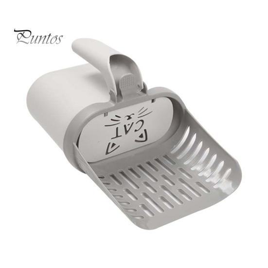 

Совок для кошачьего туалета с держателем Лопата для кошачьего туалета со встроенным съемным контейнером для отходов Большой портативный совок для кошачьих какашек A