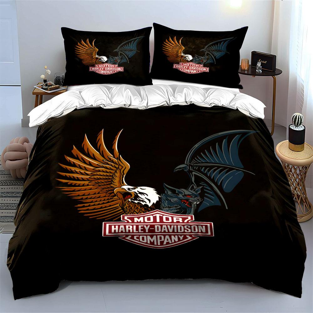 Eagle, Bat, Harley-Davidson Logo. Bedding Sets Duvet Cover Sets Duvet Covers Pillowcases(1*Duvet Cover 2*Pillowcases Without Duvet Insert)