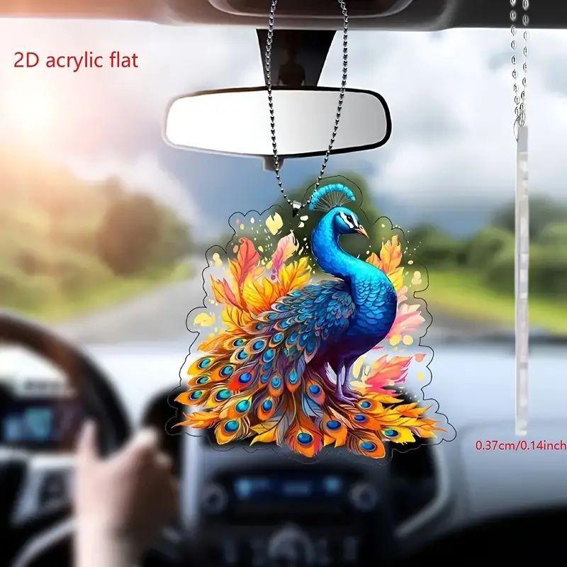 Acrylic Fun 2d Decorative Pendant For Car Rearview Mirror Charming Interior Accessory