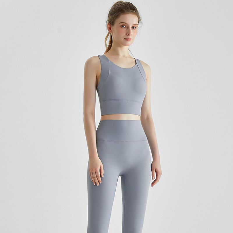 Women's Shockproof Sports Bra and Yoga Set for Running and Training