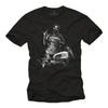 Biker Mens T-Shirt with Sexy Pin Up Girl & Chopper - Men Motorcycle Helmet Shirt-