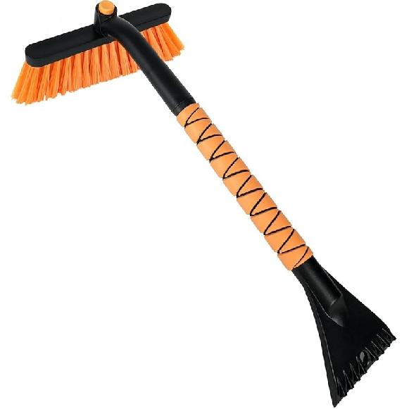 26" Snow Brush & Ice Scraper for Car Windshield and Window | 2-in-1 Winter Tool with Premium Bristles for Cars/SUVs/Trucks — Rotating Head, Heavy -
