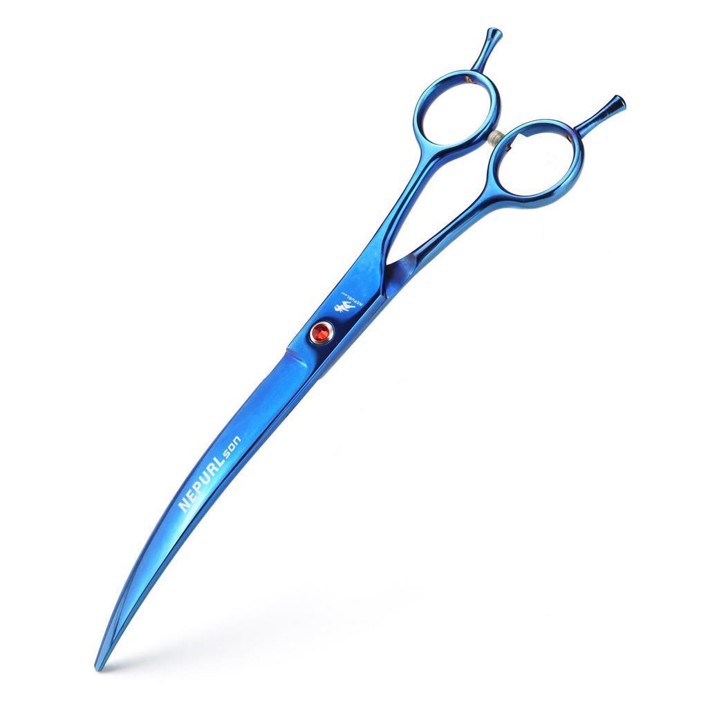 8.0" Napson Double Tail Curved Pet Grooming Scissors for Hair Trimming