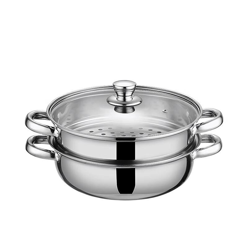 EFULLOT 28cm Double-Layer Stainless Steel Steamer Pot