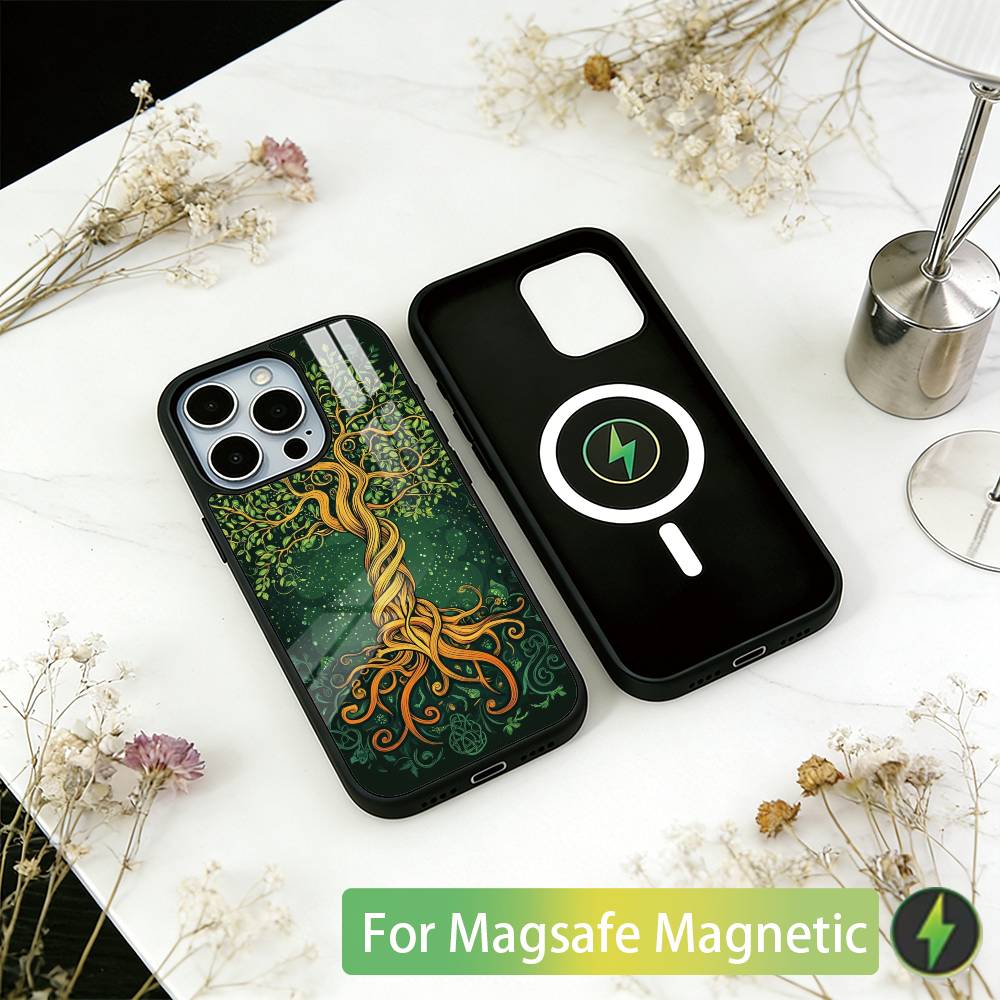 

Tree of life Yggdrasil Phone Case For iPhone17,16,15,14,13,12,11 Plus,Pro Magnetic with Magsafe Wireless Charging iPhone16
