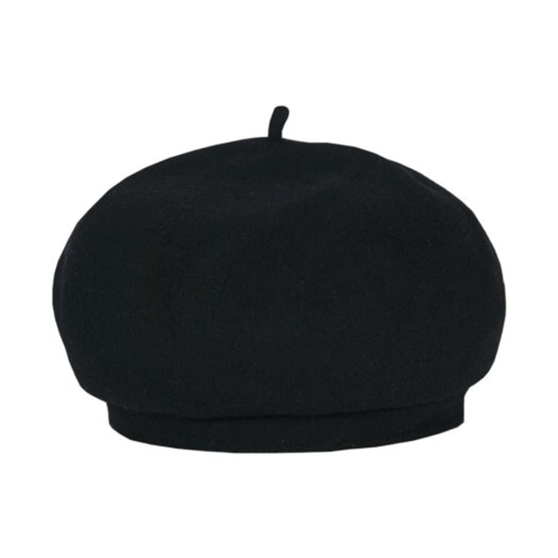 VARZAR Stud Logo Wool Beret Black