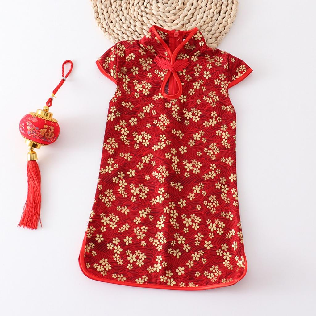 Girls' Cheongsam Performance Clothes, Chinese Style, Big Children's Dress, Princess Dress, Summer Dress