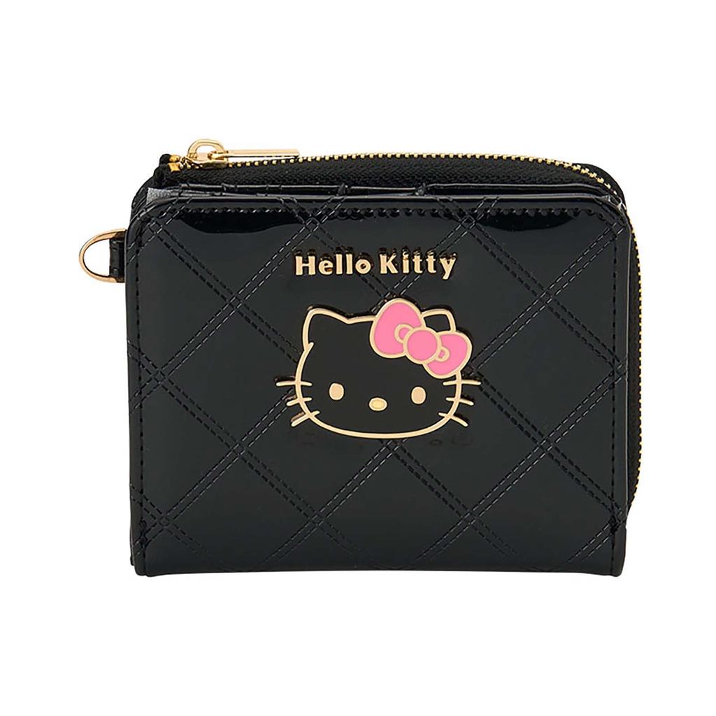 Sanrio Hello Kitty Ages 3 and 326232 Bi-fold Wallet, Black, Up,