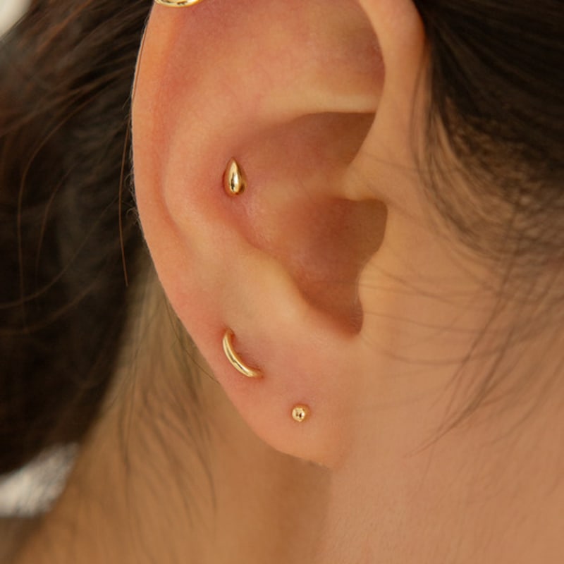 LUNNE 14k Mini Teardrop Piercing (14k Gold) #LFPI15