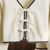 Girls' Clothing Autumn New Bow Long Sleeve Top Lace Trim Skirt