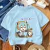Kids Casual Tee Hatsune Miku Popular Cartoon Print 2026 Summer Boys Girls Street Style Fashion Tops 314 Age