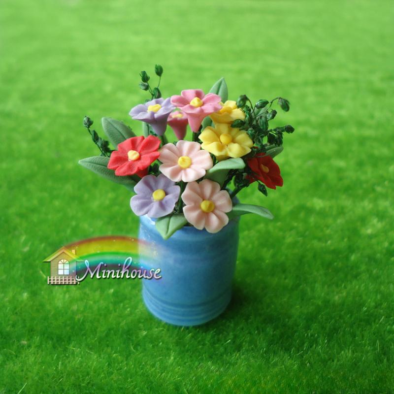 

1pc 1:12 Miniature Mini Tree Potted For Green Plant Daisy In Pot House Home Decor Simulation Potted Plants Micro landscape