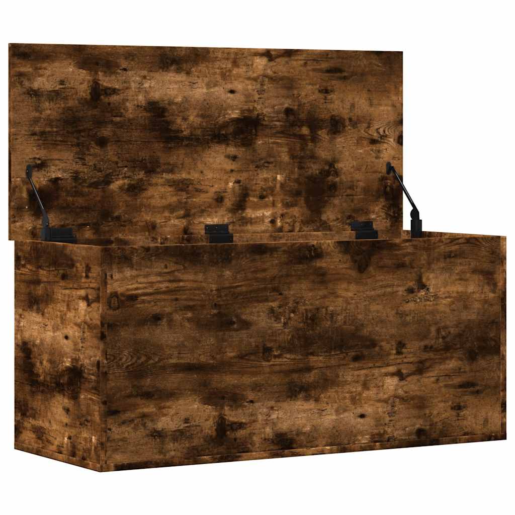 Chest In Smoked Oak Finish 100 X 42 X 46 Cm Wood Based Material