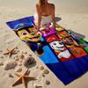 Dog Paw Heroes Beach Towel, Super Soft Microfiber, Gift for Her/Him, Birthday, for Pool, Beach, Travel, Home Decor Fan gifts