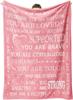 Pink Inspirational Quote Flannel Throw Blanket You Are Loved Strong Brave Encouragement Positive Gift Blanket