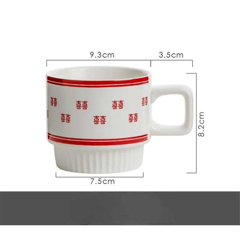 

Water cup wedding souvenir wedding gift mug ceramic drinking cup wedding gift retro ceramic 300ml