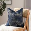 Polyester Piped Edge Marble Print Throw Pillow Cover Luxury Decorative Cushion Case Modern Sofa Decor Hidden Zipper