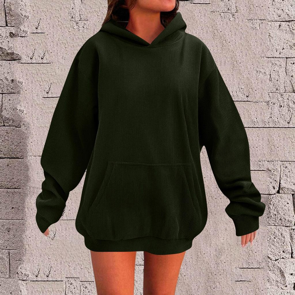 Damen Oversized Sweatshirts Fleece Hoodies Langarm Pullover Outfits Mit Tasche
