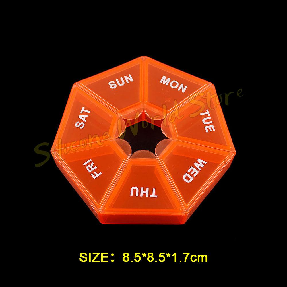 SW Portable Travel 7 Grids Pill Box Weekly 7 Days Pills Case Vitamin Fish Oils Medicine Storage Container Organizer Jewelry Box