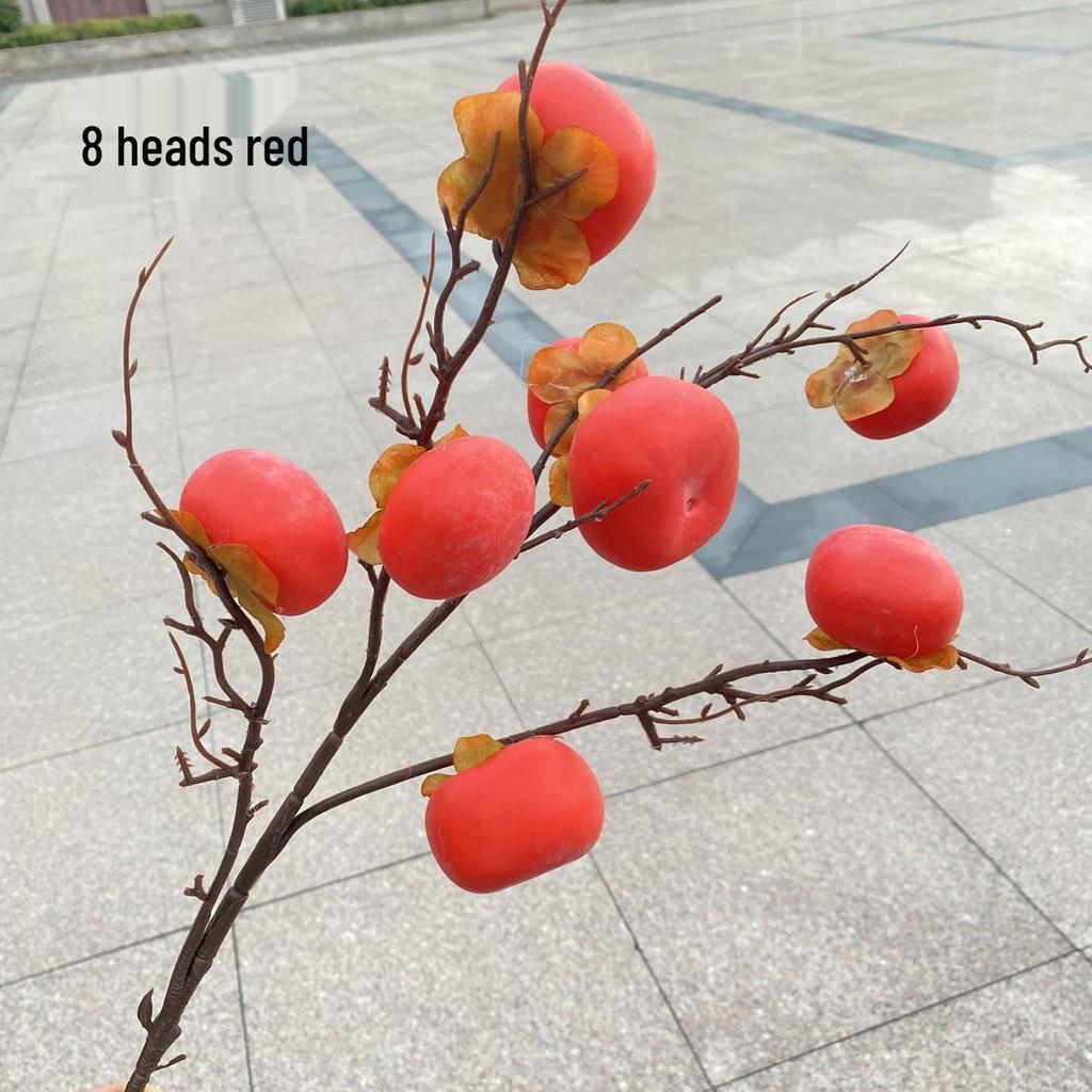 9-Head Faux Persimmon Berry Foam Home Decor Ornaments
