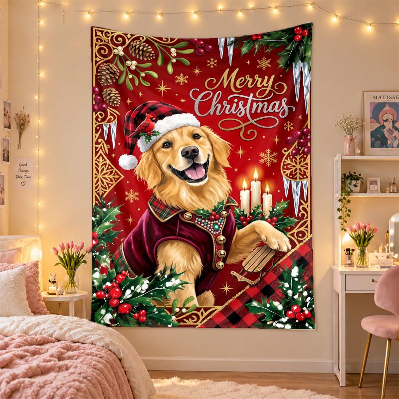 Christmas Printed Tapestry Wall Hanging For Bedroom Living Room Wall Decor Holiday Gift