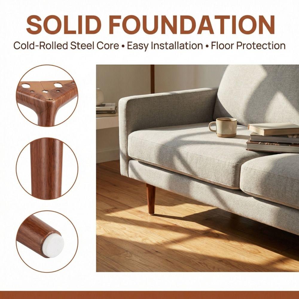 Gambe Rinforzate per Mobili Colore Noce Gambe di Supporto per Mobili TV Ferramenta Gambe per Tavolino da Caffè Tavolino da Tè