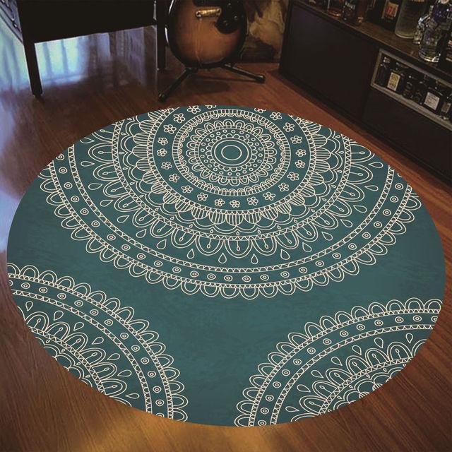 New Round Carpet Mandala Bohemian Gradient Colorful Rug For Living Room Bedroom Rugs Large Size Anti -Slip Floor Mat