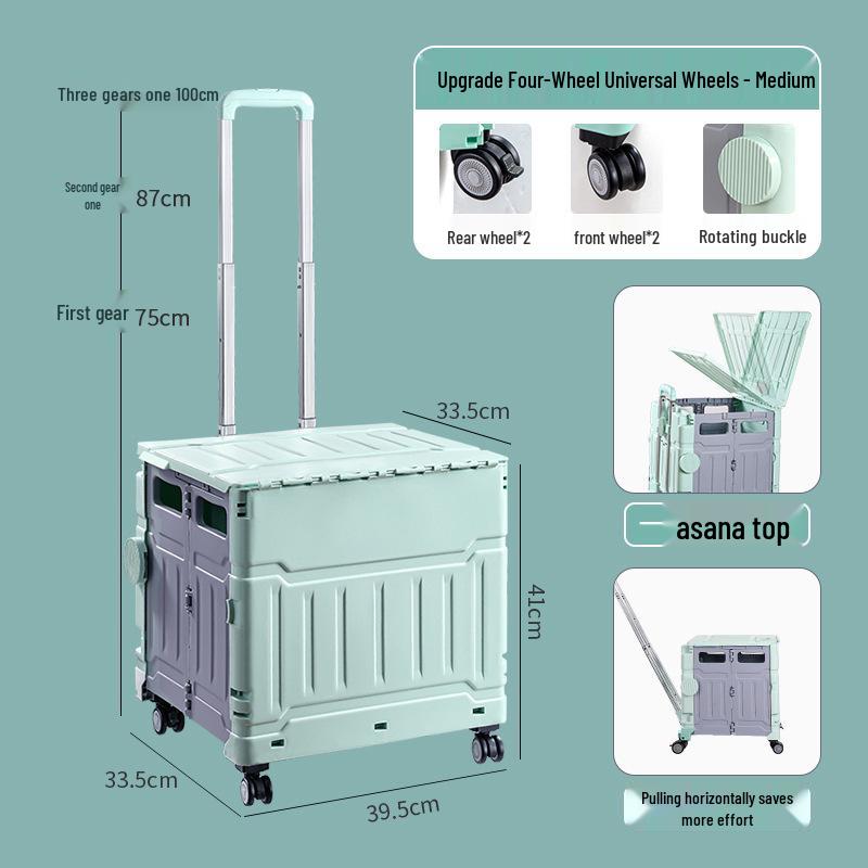 Compact Folding Shopping Cart for Groceries and Camping