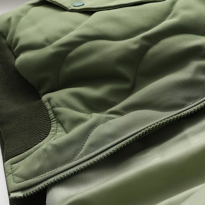 Kaslead New Arrival Women's Clothing Fashion Style Fashion Pilot Loose Lapel down Cotton Jacket