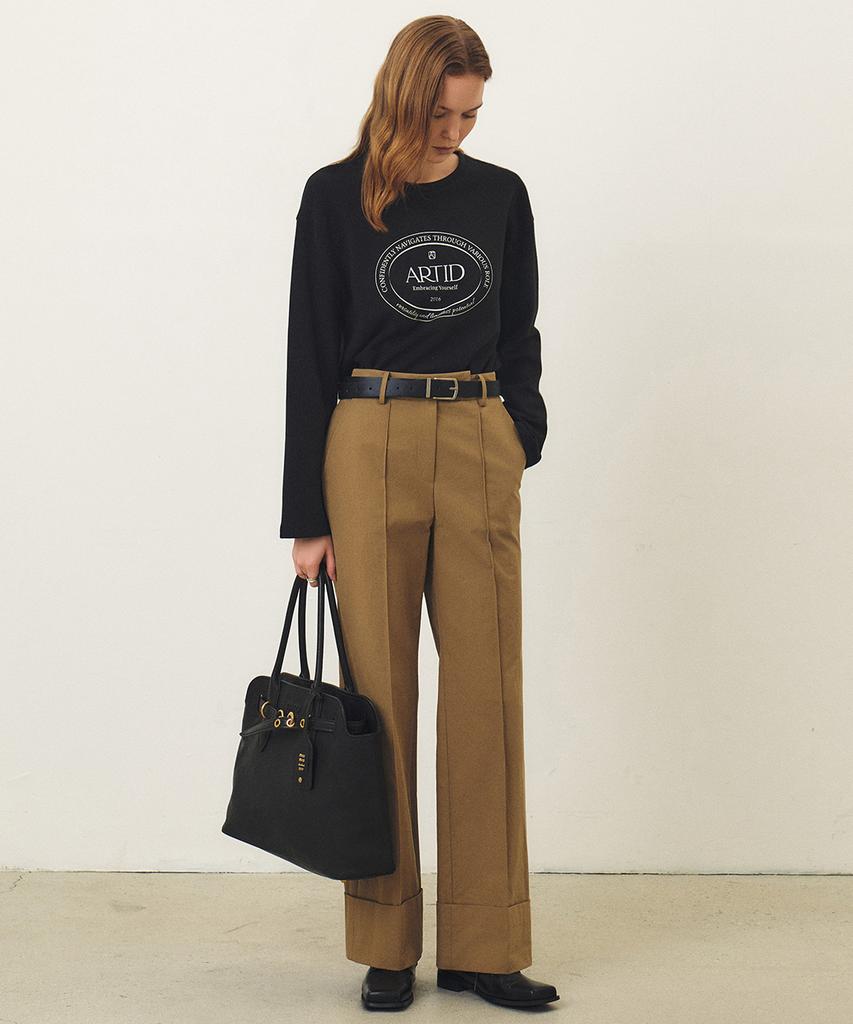 ARTID Turn-Up Straight Pants_Beige
