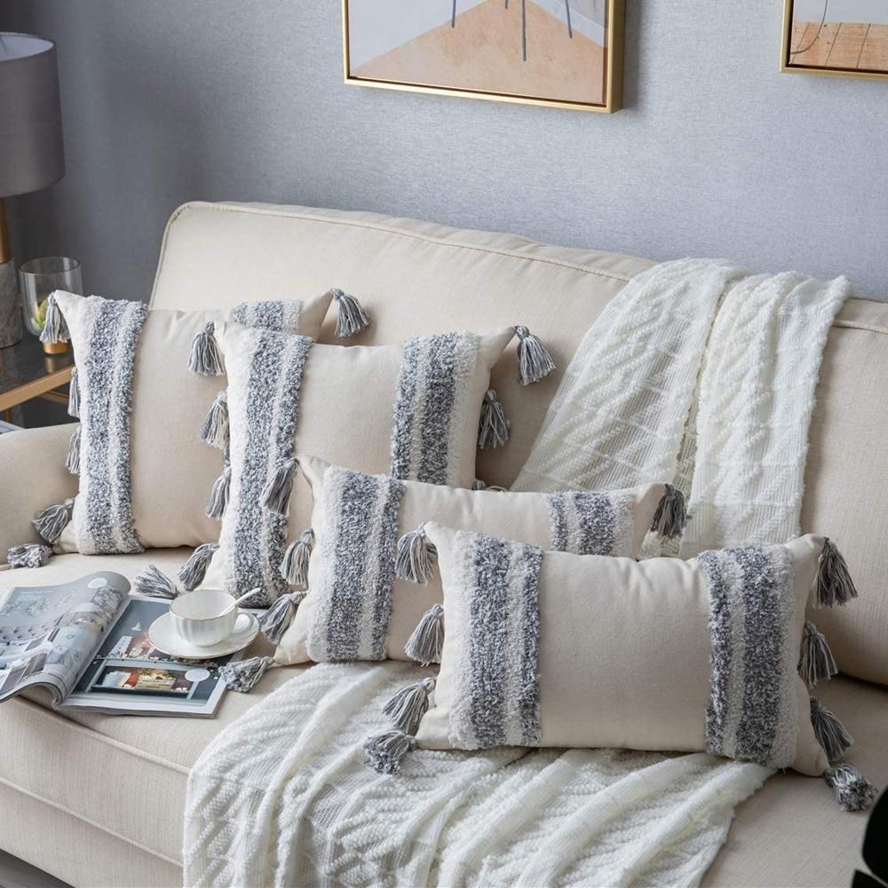Modern Moroccan Pillow Case with Tassels Blue Accent Decor Large Pillowcase for Bedroom Living Room Car Hotel 22x22 Inch Boho Tufted Decorative Throw Pillow Covers for Couch Sofa Modern Moroccan Pillow Case with Tassels Blue Accent Decor Large Pillowcase for Bedroom Living Room Car Hotel 22x22 Inch Boho Tufted Decorative Throw Pillow Covers for Couch Sofa