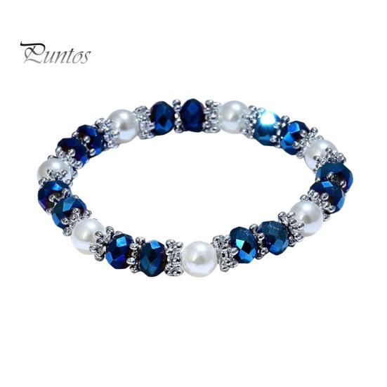 

Жіночий браслет штучний кристал штучні перли контрастний колір обійми удача внутрішній спокій браслет подарунок на день народження для дівчини матері леді прикраса на зап ястя синій