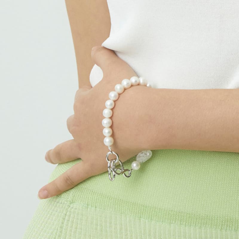 NOWY bransoletka z białego kryształu górskiego z wzorem pęknięć