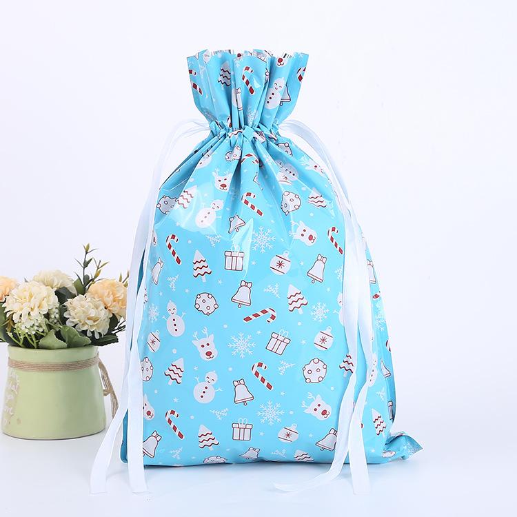 Merry Christmas Drawstring Gift Bag New Year 2024 Large Candy Cookie Packaging Bag Navidad Christmas Home Decoration Gift Bags