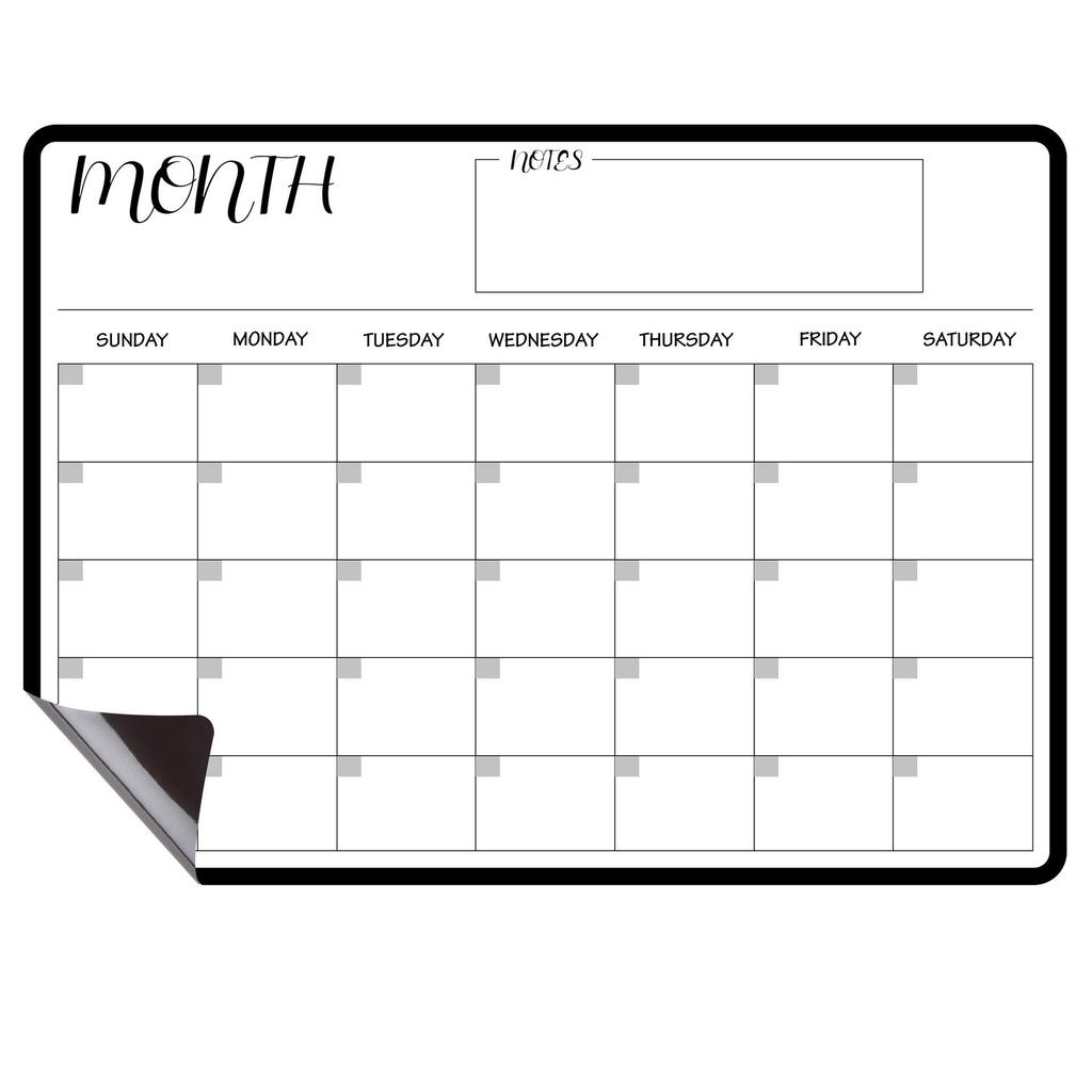 A3 Magnetic Erasable Monthly & Weekly Planner Whiteboard Set for Refrigerator