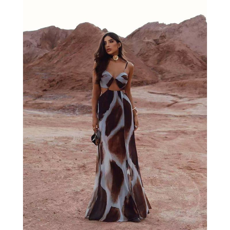 

Fashion Fashion Tie-Dye Sling Dress Sexy Beach Dress Tie Dye Sexy Suspender Dress Picture Color S